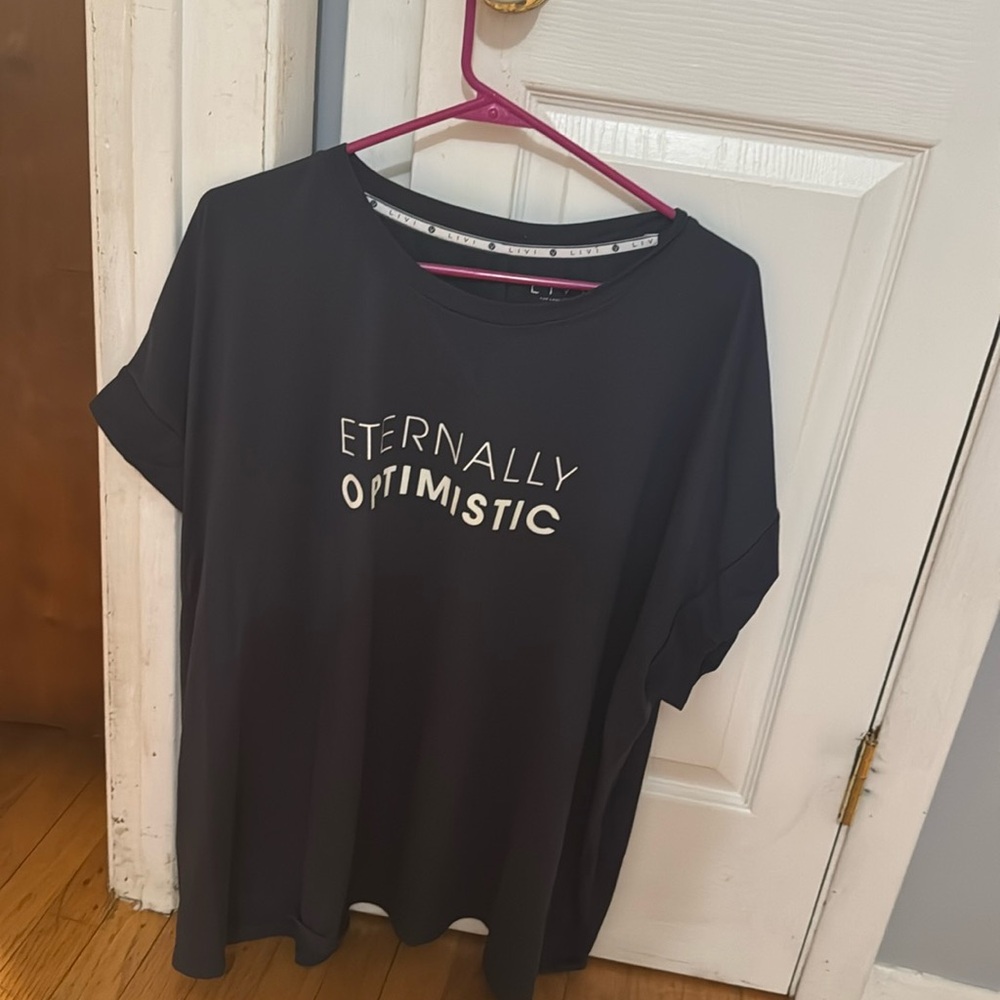 Lane Bryant LIVI t-shirt with Eternally Optimistic